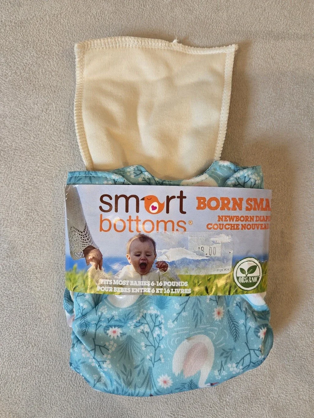 NWT Smart Bottoms Blue Newborn Cloth Diaper